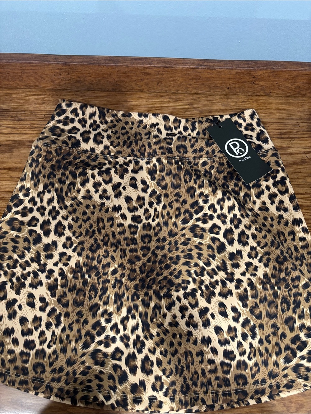 PassBye Print Skater Skirt - Tan & Black